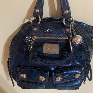 Coach Poppy Royal/Navy Sequin Hand/Shoulder Bag
